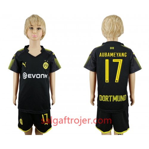 Borussia Dortmund Fodboldtrøjer Aubameyang 17 Børn Udebanesæt 2017/18 Kort ærmer Borussia Dortmund Fodboldtrøjer Aubameyang 17 Børn Udebanesæt 2017/18 Kort ærmer