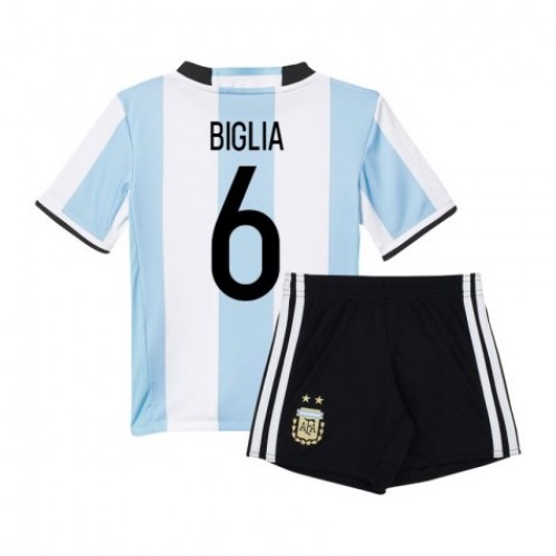 Argentina Fodboldtrøjer Biglia 6 Børn Hjemmebanesæt 2016 Kort ærmer Argentina Fodboldtrøjer Biglia 6 Børn Hjemmebanesæt 2016 Kort ærmer