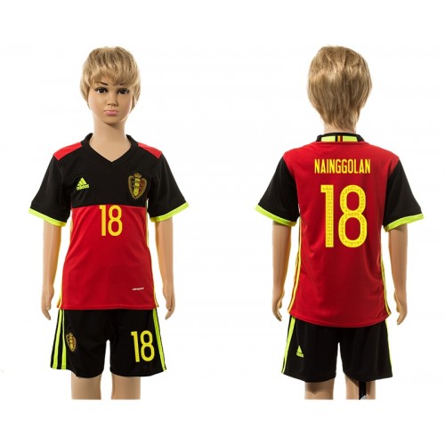 Belgien Fodboldtrøjer Nainggolan 18 Børn Hjemmebanesæt 2016 Kort ærmer Belgien Fodboldtrøjer Nainggolan 18 Børn Hjemmebanesæt 2016 Kort ærmer