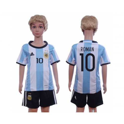 Argentina Fodboldtrøjer Roman 10 Børn Hjemmebanesæt 2016 Kort ærmer Argentina Fodboldtrøjer Roman 10 Børn Hjemmebanesæt 2016 Kort ærmer