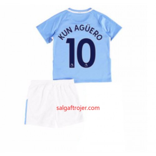 Manchester City Fodboldtrøjer Sergio Aguero 10 Børn Hjemmebanesæt 2017/18 Kort ærmer Manchester City Fodboldtrøjer Sergio Aguero 10 Børn Hjemmebanesæt 2017/18 Kort ærmer