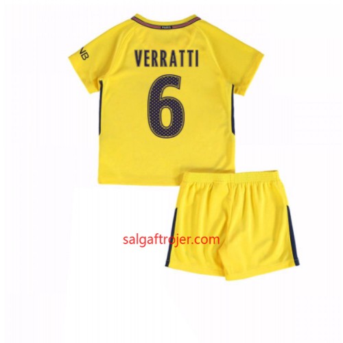 Paris Saint-Germain Fodboldtrøjer Marco Verratti 6 Børn Udebanesæt 2017/18 Kort ærmer Paris Saint-Germain Fodboldtrøjer Marco Verratti 6 Børn Udebanesæt 2017/18 Kort ærmer