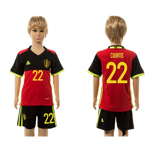 Belgien Fodboldtrøjer Courtis 22 Børn Hjemmebanesæt 2016 Kort ærmer Belgien Fodboldtrøjer Courtis 22 Børn Hjemmebanesæt 2016 Kort ærmer